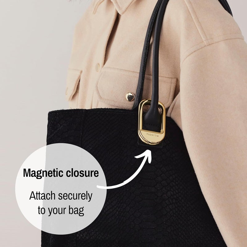 KLIPSTA FLIP Bag Hook - Newly Redesigned. Portable Purse Hanger for Table with Magnetic Closure - Now Holds up to 50 lbs. (Gold) - Image 3